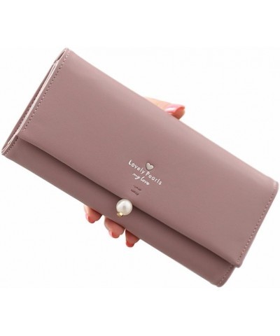 XiangYan Womens Wallet Medium Magnetic buttons,Portable Can mobilephone Dark Pink $19.07 Wallets