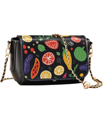 Cartoon Fruit Pattern Women's Crossbody Handbags,Women's Shoulder Handbag Purse with PU Leather $21.59 Crossbody Bags