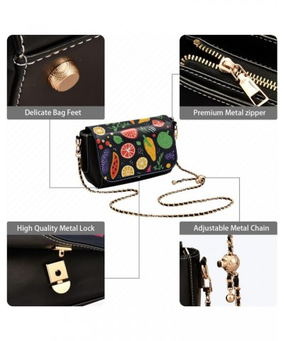 Cartoon Fruit Pattern Women's Crossbody Handbags,Women's Shoulder Handbag Purse with PU Leather $21.59 Crossbody Bags