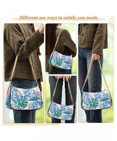 Floral Shoulder Bag Vivid Forest Palm Leaves Women Clutch Handbag Shoulder Purch Boho Bag Date Chain Bag Tote Bag Spring Holi...