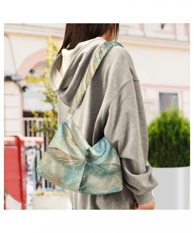 Ladies Soft Plush Underarm Bag Vintage-dragonfly-bug Fluffy Shoulder Bag Women Furry Purse Handbag $16.31 Shoulder Bags