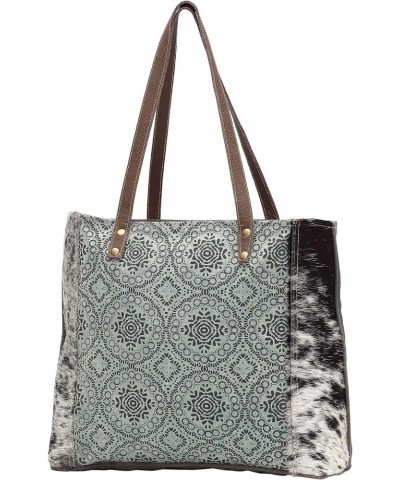 Myra Bags Floral Chic Canvas Tote Teal Cow $23.23 Totes