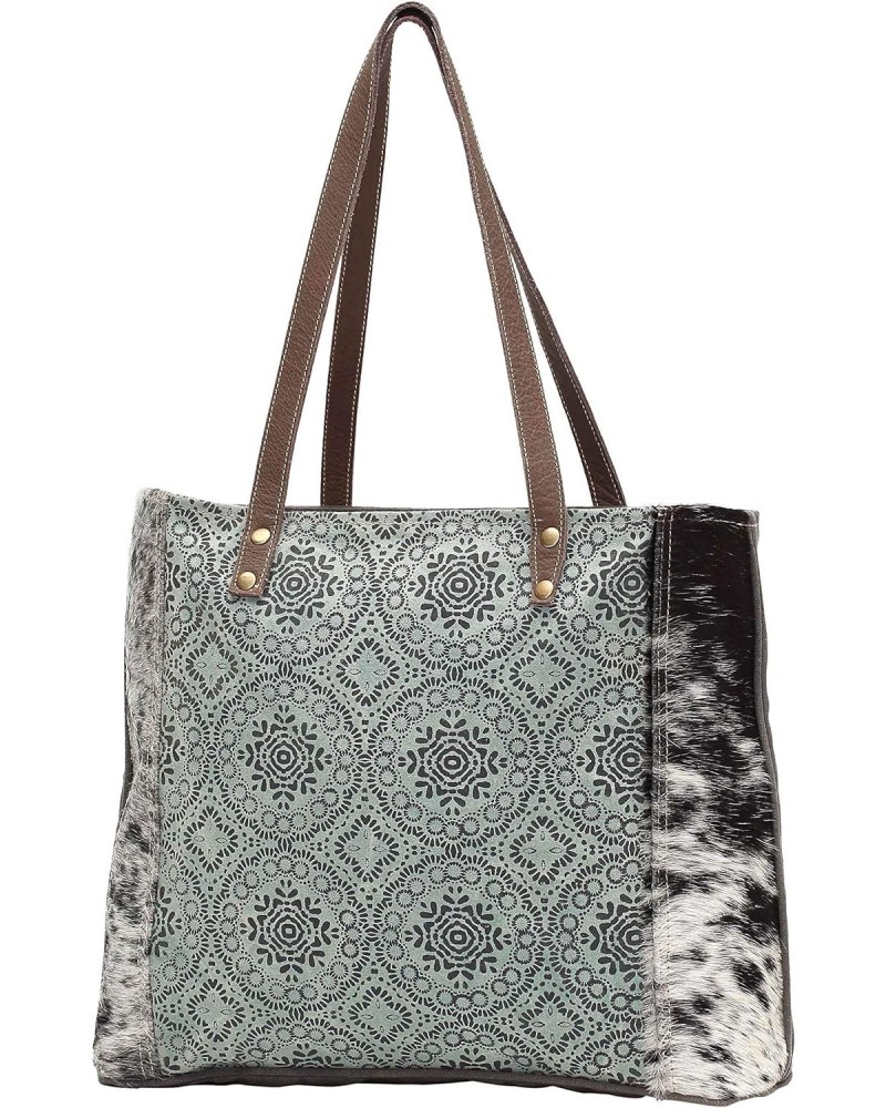 Myra Bags Floral Chic Canvas Tote Teal Cow $23.23 Totes