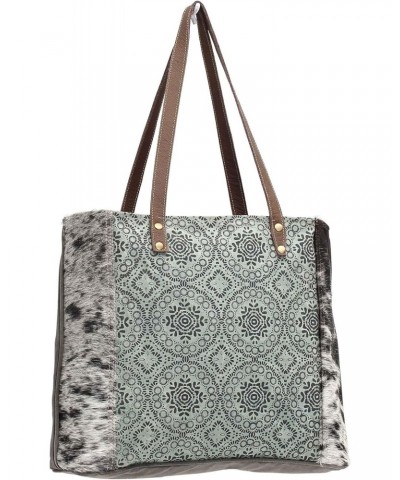 Myra Bags Floral Chic Canvas Tote Teal Cow $23.23 Totes