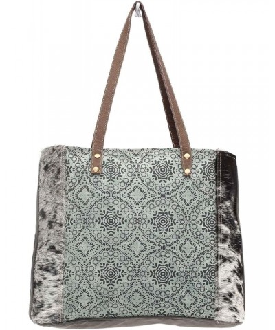 Myra Bags Floral Chic Canvas Tote Teal Cow $23.23 Totes