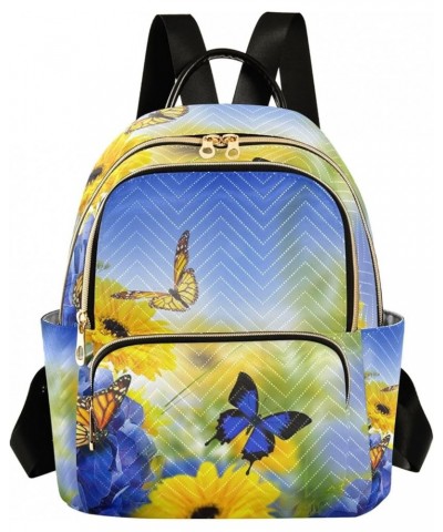 Mini Backpack Purse for Women Lightweight Girls Small Size Floral Butterflies Blue School Teens College Traveling Medium $18....