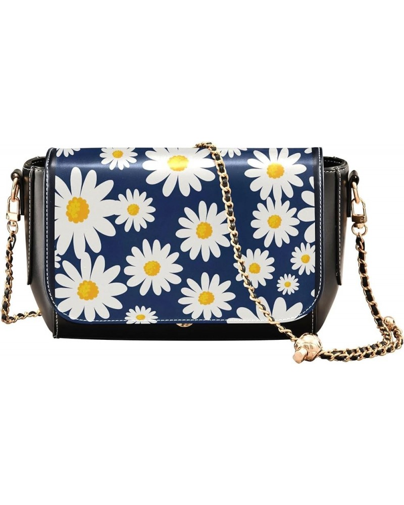 Abstract Colorful Tie Dye Women Leather Shoulder Bag Flower Print Crossbody Bags Women Fashion Handbags Chain Strap Daisy on ...