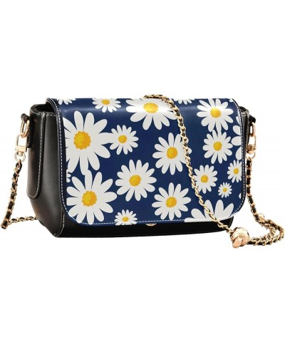 Abstract Colorful Tie Dye Women Leather Shoulder Bag Flower Print Crossbody Bags Women Fashion Handbags Chain Strap Daisy on ...