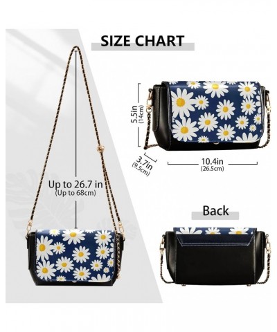 Abstract Colorful Tie Dye Women Leather Shoulder Bag Flower Print Crossbody Bags Women Fashion Handbags Chain Strap Daisy on ...