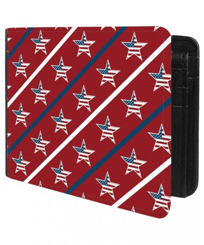 Unique Desige Pattern - Patriotic Stars and Stripes Pattern, Slim Front Pocket Wallet Billfold RFID Blocking $11.25 Wallets