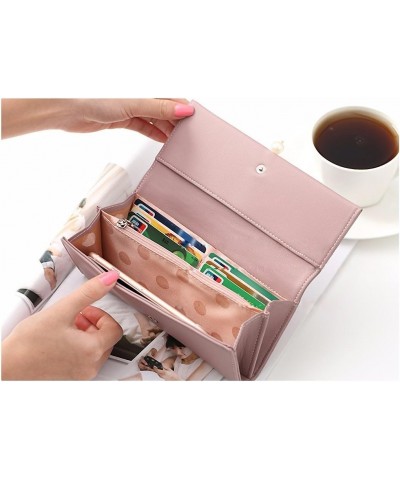 XiangYan Womens Wallet Medium Magnetic buttons,Portable Can mobilephone Dark Pink $19.07 Wallets