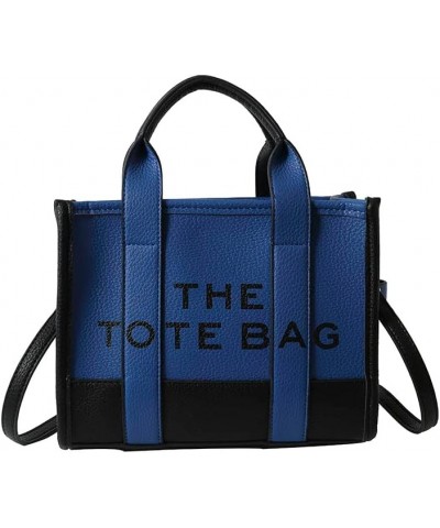 The Tote Bag for Women Dupes Mini Leather Tote Bag Small Purse Personalized Crossbody Handbags Black Blue $14.80 Totes