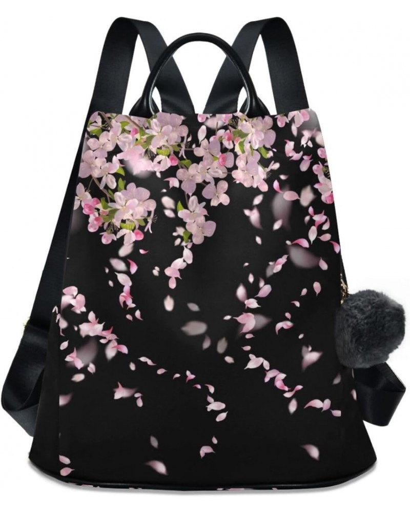 Cherry Blossom Sakura Falling Flower Backpack Purse for Women Anti Theft Fashion Back Pack Shoulder Bag $18.00 Backpacks