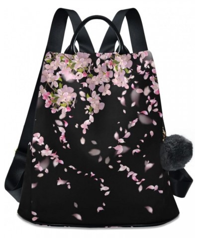 Cherry Blossom Sakura Falling Flower Backpack Purse for Women Anti Theft Fashion Back Pack Shoulder Bag $18.00 Backpacks