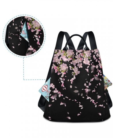 Cherry Blossom Sakura Falling Flower Backpack Purse for Women Anti Theft Fashion Back Pack Shoulder Bag $18.00 Backpacks