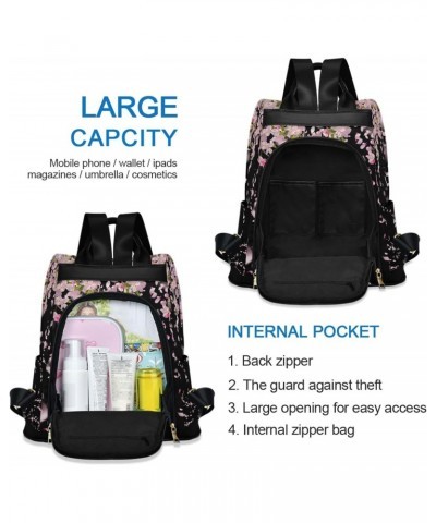 Cherry Blossom Sakura Falling Flower Backpack Purse for Women Anti Theft Fashion Back Pack Shoulder Bag $18.00 Backpacks