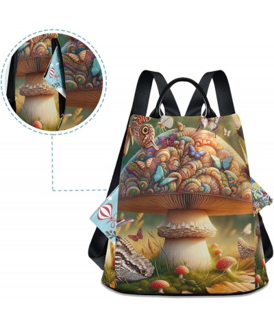 Cute Coffee Beans Women Backpack Purse Anti-theft Travel Hiking Rucksack Pack Boho Mushroom Butterflies $20.67 Backpacks