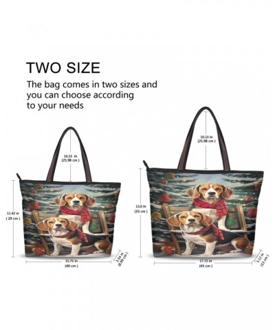 Women Tote Bags Dog Christmas Tree Snow Top Handle Satchel Handbags Shoulder Bag for Shopping L 20848047 $10.29 Satchels