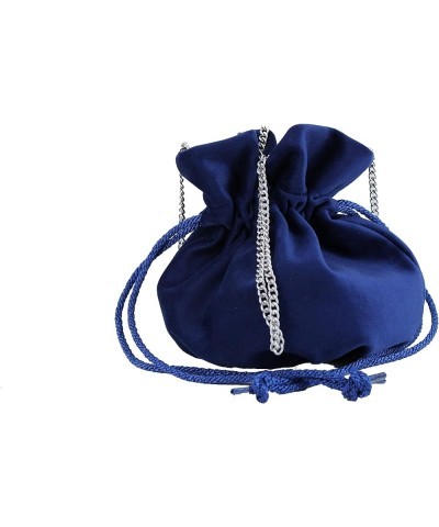 British Hand Made Fantasy Suede Velvet Drawstring Clutch Shoulder Cross-body Bag Royal Blue $18.89 Clutches