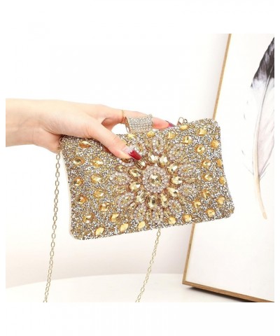 4Pcs Clutch Purses Jewelry Set for Women Rhinestone Evening Purses For Wedding Party Prom 7-gold $11.70 Evening Bags