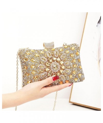 4Pcs Clutch Purses Jewelry Set for Women Rhinestone Evening Purses For Wedding Party Prom 7-gold $11.70 Evening Bags