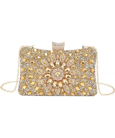 4Pcs Clutch Purses Jewelry Set for Women Rhinestone Evening Purses For Wedding Party Prom 7-gold $11.70 Evening Bags