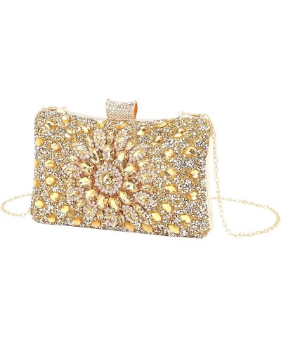 4Pcs Clutch Purses Jewelry Set for Women Rhinestone Evening Purses For Wedding Party Prom 7-gold $11.70 Evening Bags