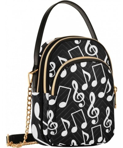 Cell Phone Purse Music Note Black Whie Crossbody Handbag Durable Shoulder Bag Sturdy Travel Pouch Compact Chic Bag for Women ...