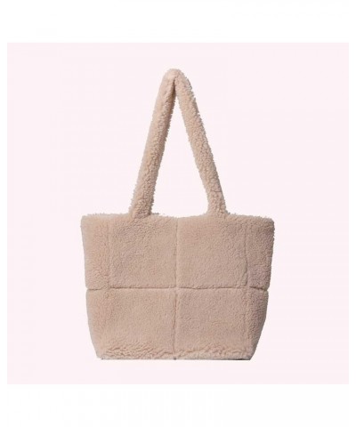 Handbag Lightweight Fuzzy Shoulder Bag Furry Armpit Bag Lambswool Tote Bag Women Casual Plush Tote Winter Shopping Bag Khaki ...