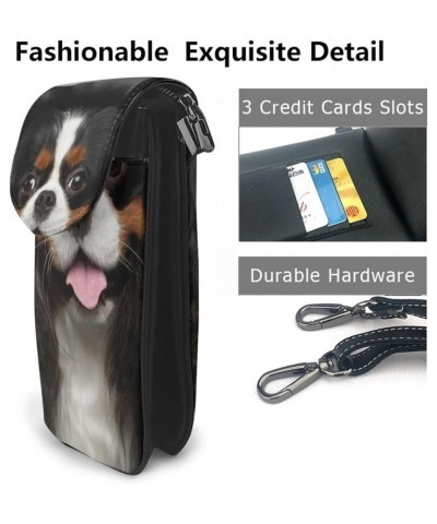 King Charles Spaniel Women Small Messenger Bag, Leather Phone Bag Adjustable Shoulder Strap Phone Wallet Black $19.88 Shoulde...