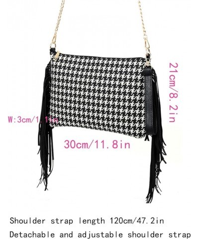 Crossbody Bag for Women Leopard Print Tassels Clutch Bags Chain Handbag Large Purse Satchel Black $16.63 Satchels