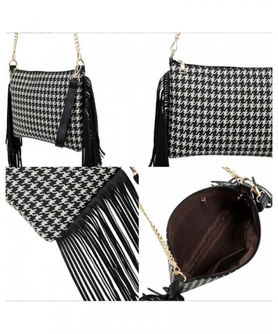 Crossbody Bag for Women Leopard Print Tassels Clutch Bags Chain Handbag Large Purse Satchel Black $16.63 Satchels