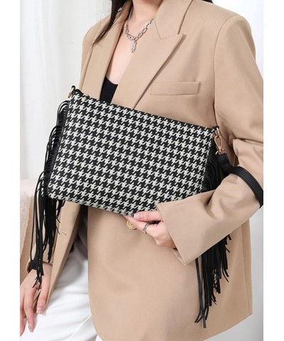 Crossbody Bag for Women Leopard Print Tassels Clutch Bags Chain Handbag Large Purse Satchel Black $16.63 Satchels