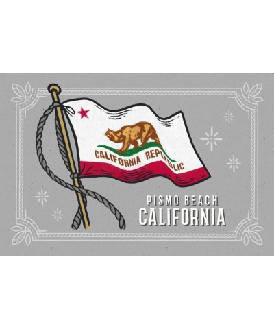 Pismo Beach, California, Waving State Flag, State Series (16x24 Giclee Gallery Art Print, Vivid Textured Wall Decor) $20.64 T...