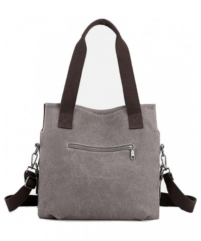 Womens Canvas Shoulder Bags Hobo Handbags Multi-Color Casual Messenger Bag Top Handle Tote Crossbody Bags Brown-gray $25.75 T...