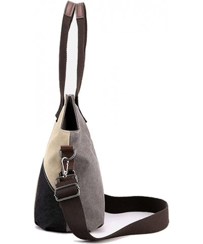 Womens Canvas Shoulder Bags Hobo Handbags Multi-Color Casual Messenger Bag Top Handle Tote Crossbody Bags Brown-gray $25.75 T...