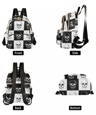 Travel Backpack Purse for Women Fashion Anti-theft Work Casual Gothic Skull Black and White Daypack Shoulder Bag Medium Size ...