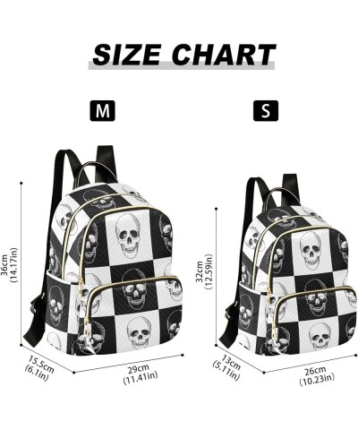 Travel Backpack Purse for Women Fashion Anti-theft Work Casual Gothic Skull Black and White Daypack Shoulder Bag Medium Size ...