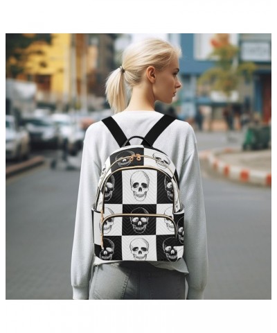 Travel Backpack Purse for Women Fashion Anti-theft Work Casual Gothic Skull Black and White Daypack Shoulder Bag Medium Size ...