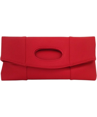 Synthetic Leather Fold Over Clutch Red $24.91 Clutches