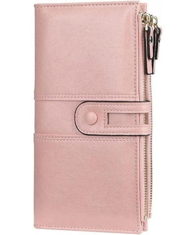 Wallet,Card Bag,Fashion Women Wallets Long Leather Card Holder Female Clutch Purse Snap Zipper Wallet for Women (Pink) (Color...