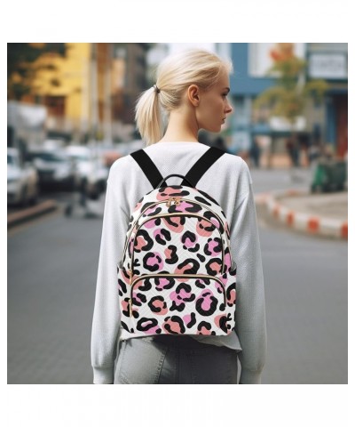 Modern Leopard Color Fur Mini Backpack Purse for Women, Travel Backpack Fashion Backpack Handbag Shoulder Bag Small Casual Da...