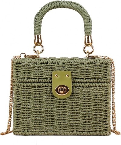 Vintage Rattan Bag for Women Woven Straw Crossbody Bags for Women with Chain Casual Beach Bag Sling Bag Handbag 2024 Green $2...