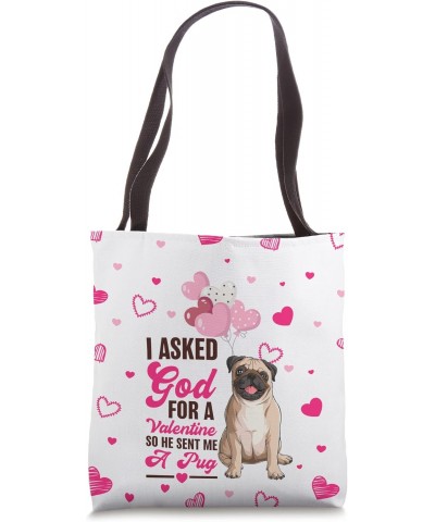 Cute Pug Dog Valentines Day Aesthetic Puppy Dog Tote Bag $16.21 Totes