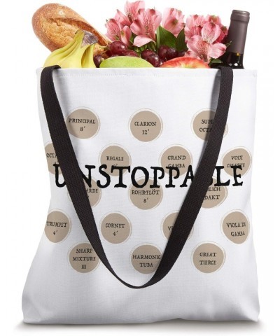 UNSTOPPABLE Pipe Organ Humor Stop Knob Design Tote Bag $14.40 Totes