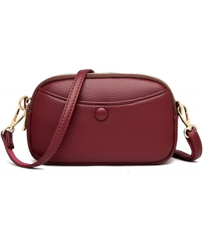 Faux Leather Small Crossbody Phone Purse for Women,Mini Shoulder Handbags and Purses Wristlet Wallet Purse A-red $14.29 Cross...