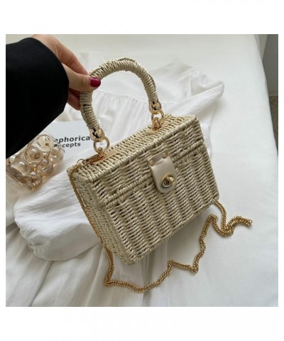 Vintage Rattan Bag for Women Woven Straw Crossbody Bags for Women with Chain Casual Beach Bag Sling Bag Handbag 2024 Green $2...