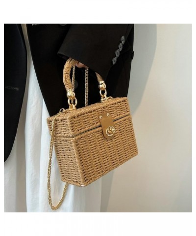 Vintage Rattan Bag for Women Woven Straw Crossbody Bags for Women with Chain Casual Beach Bag Sling Bag Handbag 2024 Green $2...