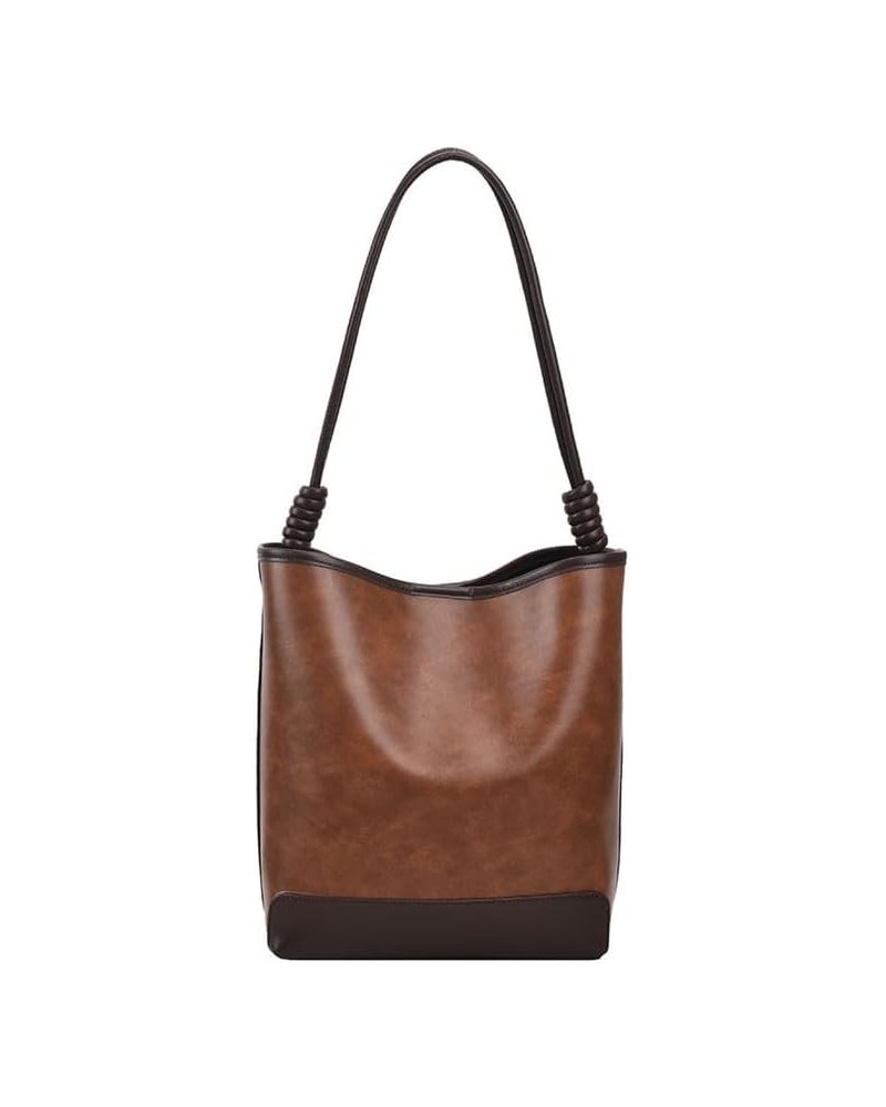 Purse for Women Leather Handbag Small Bucket Bag Trendy Cross Body Bag Purse Handbag Brown $23.12 Totes