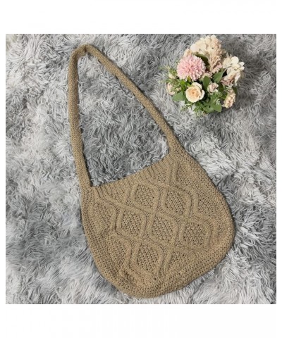 Shopping Bag Comfortable Handle Shoulder Bag Handbag Large Capacity Khaki $9.12 Shoulder Bags